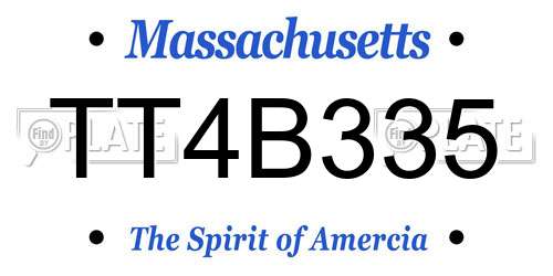 TT4B335 Massachusetts License Plate