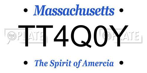 TT4Q0Y Massachusetts License Plate