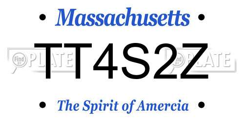 TT4S2Z Massachusetts License Plate
