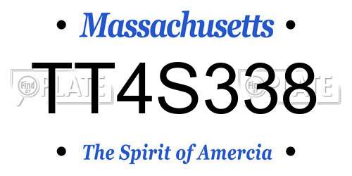 TT4S338 Massachusetts License Plate