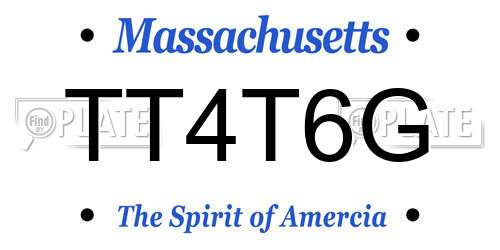 TT4T6G Massachusetts License Plate