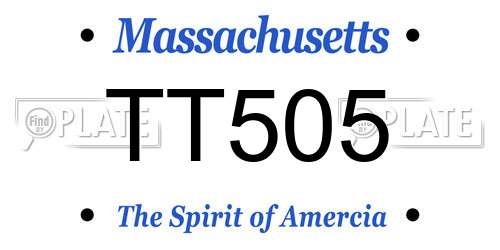 TT505 Massachusetts License Plate