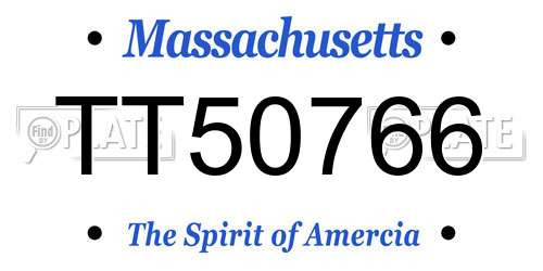 TT50766 Massachusetts License Plate