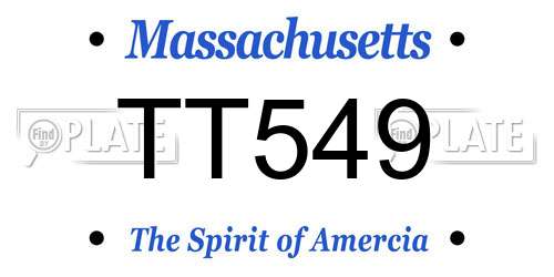 TT549 Massachusetts License Plate