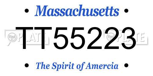 TT55223 Massachusetts License Plate
