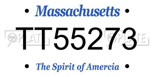 TT55273 Massachusetts License Plate