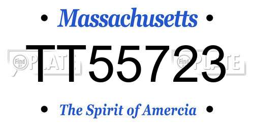 TT55723 Massachusetts License Plate