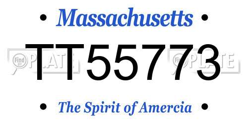 TT55773 Massachusetts License Plate