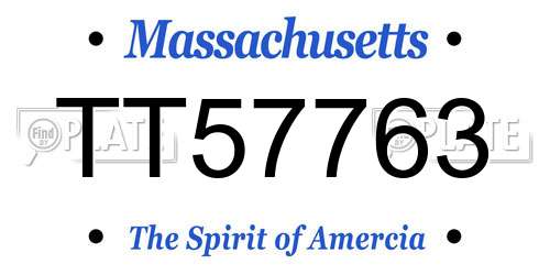 TT57763 Massachusetts License Plate