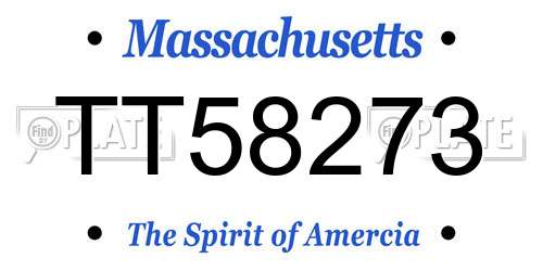 TT58273 Massachusetts License Plate