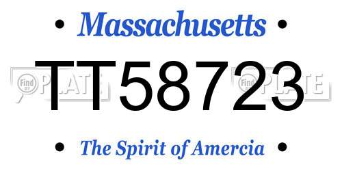 TT58723 Massachusetts License Plate