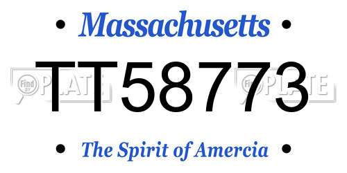 TT58773 Massachusetts License Plate