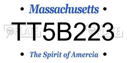 TT5B223 Massachusetts License Plate