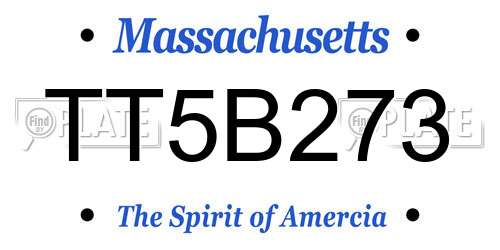 TT5B273 Massachusetts License Plate