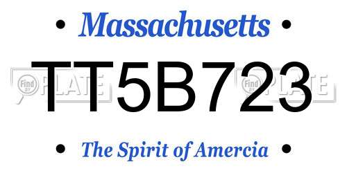 TT5B723 Massachusetts License Plate