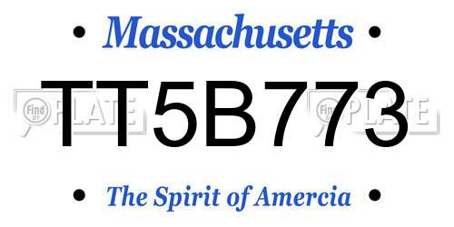 TT5B773 Massachusetts License Plate