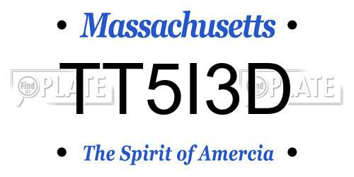 TT5I3D Massachusetts License Plate