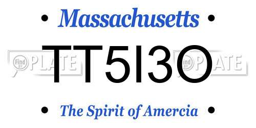 TT5I3O Massachusetts License Plate