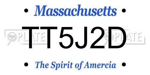TT5J2D Massachusetts License Plate