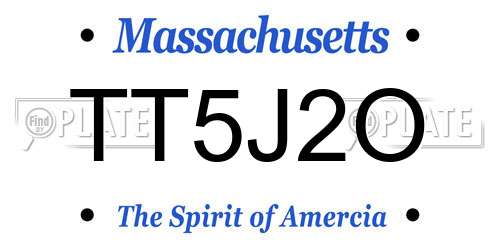 TT5J2O Massachusetts License Plate