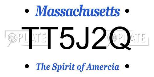 TT5J2Q Massachusetts License Plate