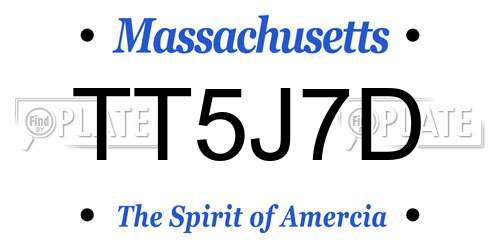 TT5J7D Massachusetts License Plate