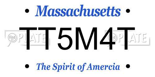TT5M4T Massachusetts License Plate