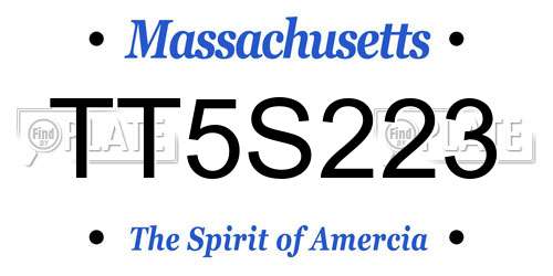 TT5S223 Massachusetts License Plate