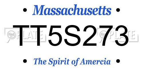 TT5S273 Massachusetts License Plate