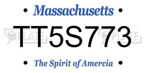 TT5S773 Massachusetts License Plate