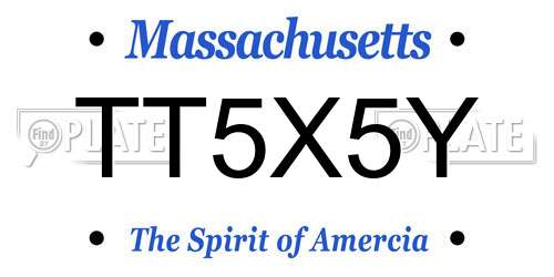 TT5X5Y Massachusetts License Plate