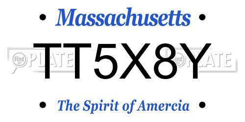 TT5X8Y Massachusetts License Plate