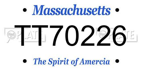 TT70226 Massachusetts License Plate