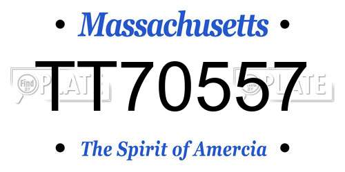 TT70557 Massachusetts License Plate