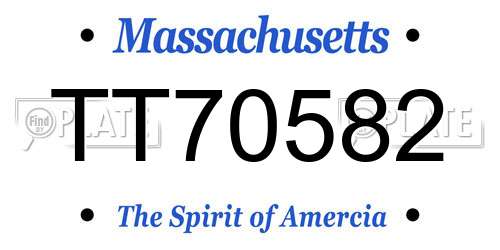 TT70582 Massachusetts License Plate