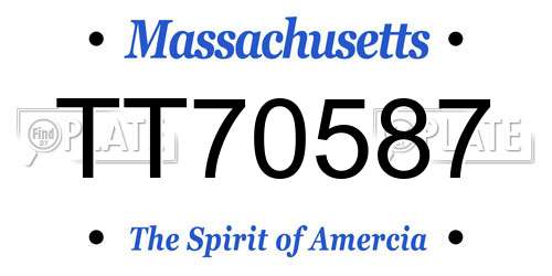 TT70587 Massachusetts License Plate