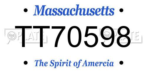 TT70598 Massachusetts License Plate