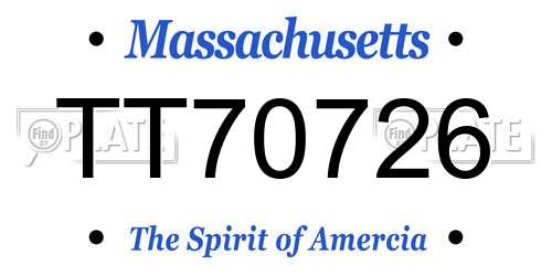TT70726 Massachusetts License Plate
