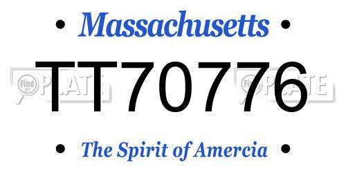TT70776 Massachusetts License Plate