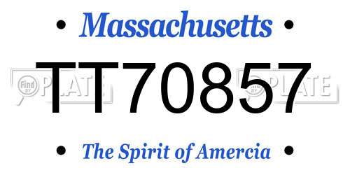 TT70857 Massachusetts License Plate