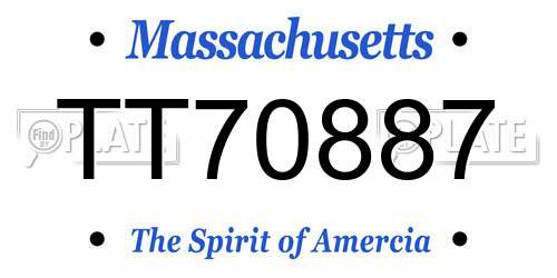 TT70887 Massachusetts License Plate