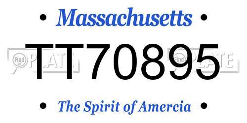 TT70895 Massachusetts License Plate