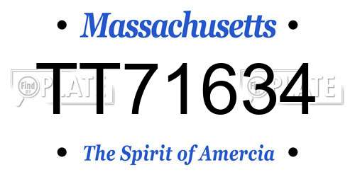TT71634 Massachusetts License Plate