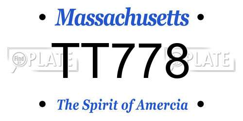 TT778 Massachusetts License Plate