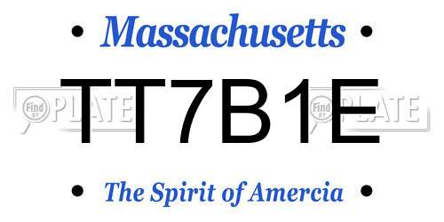 TT7B1E Massachusetts License Plate