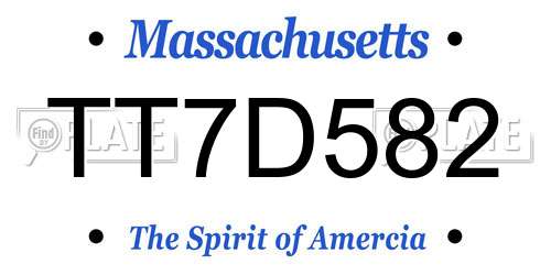 TT7D582 Massachusetts License Plate