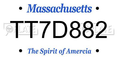 TT7D882 Massachusetts License Plate