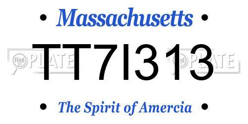 TT7I313 Massachusetts License Plate