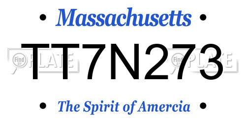 TT7N273 Massachusetts License Plate
