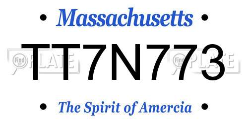 TT7N773 Massachusetts License Plate